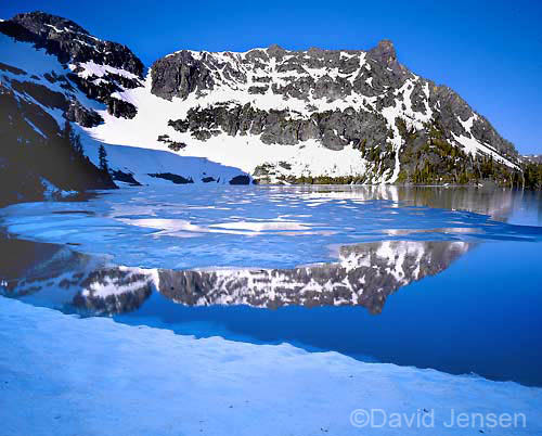 ice on rock creek  lake 